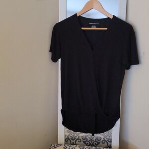 American Eagle Short Sleeve Black Blouse Women's Size XS Extra Small